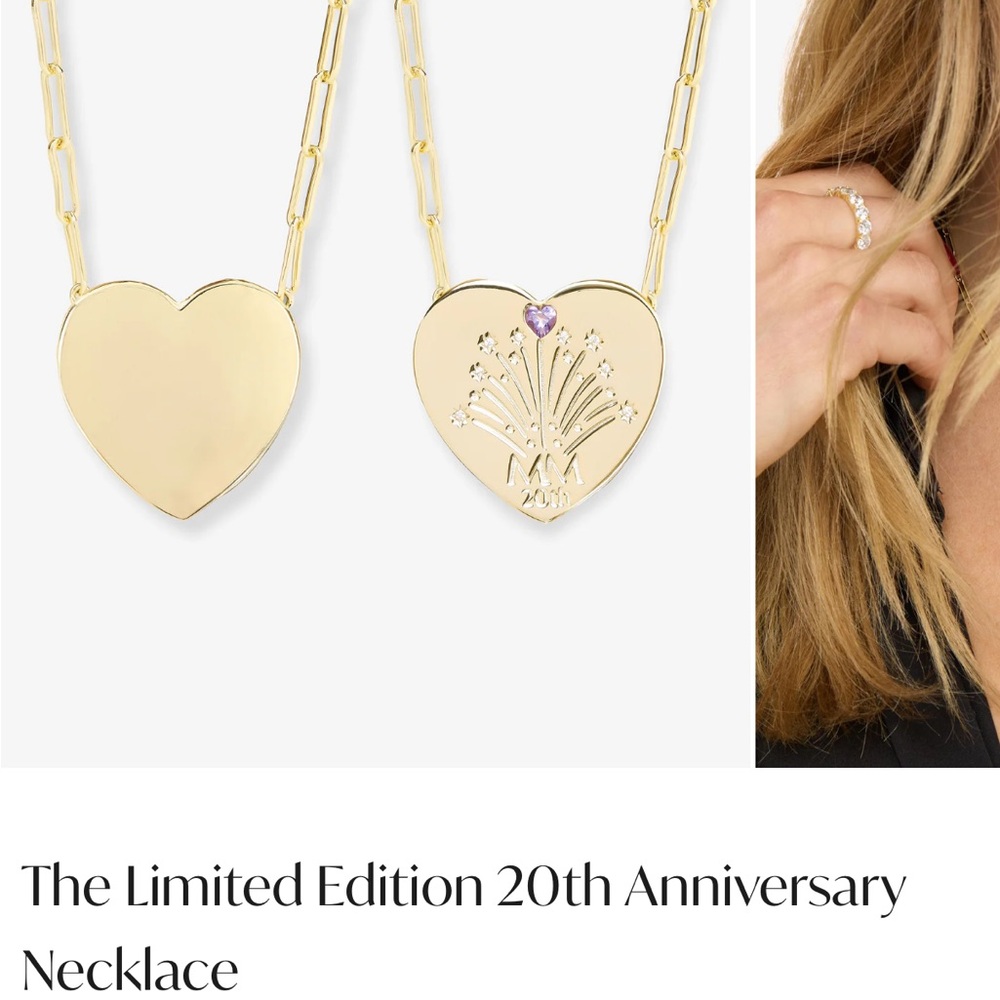 Melinda Maria Gold Heart Necklace with Purple Details